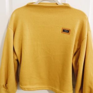 Mustard yellow crop sweater